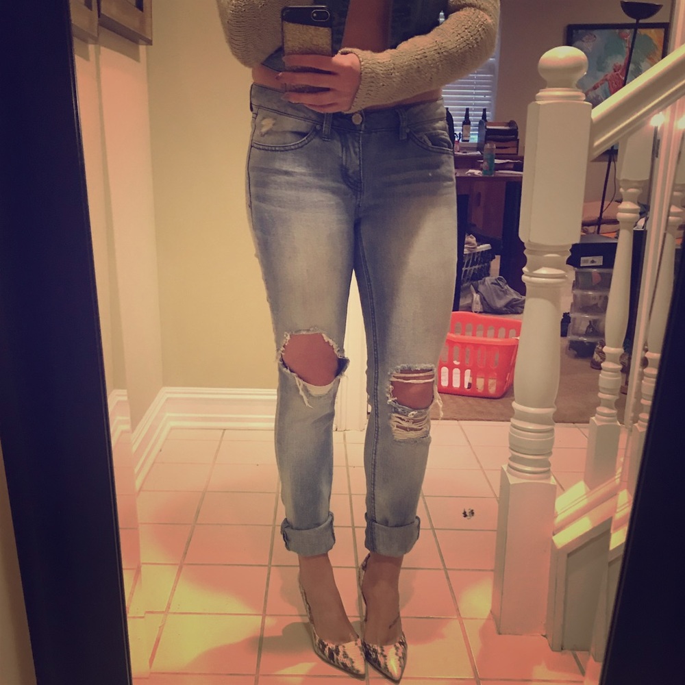 Distressed jeans